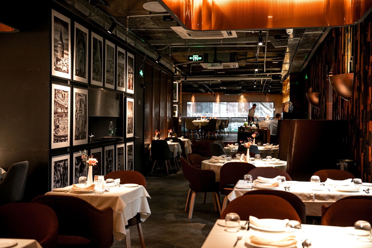 Interior of a refined fine-dining restaurant